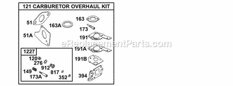 KitsGasket Sets - Carburetor Diagram and Parts List for 135202-0253-01  Briggs and Stratton Engine